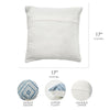Hand-Woven Blue & White Boho Moroccan Decorative Throw Pillow - 17x17